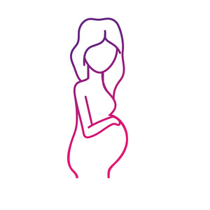 排队好女人怀孕期待婴儿矢量插图