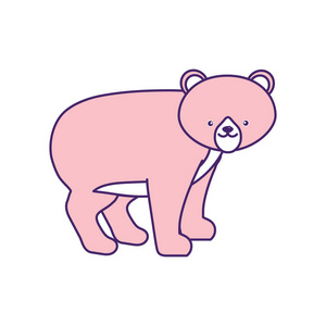 可爱熊野生动物图标插图