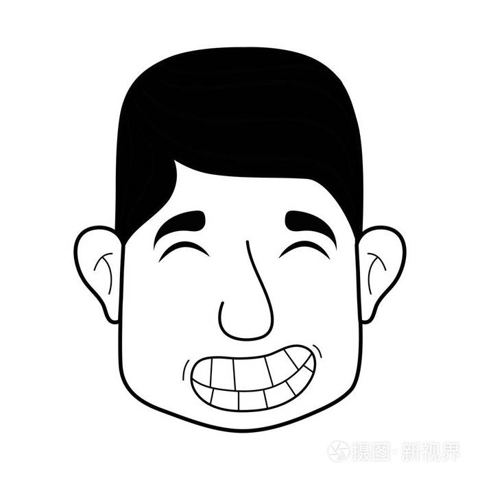 有脸发型矢量图等高线人头