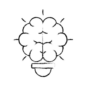 图形灯泡与大脑内部创造性设计矢量插图