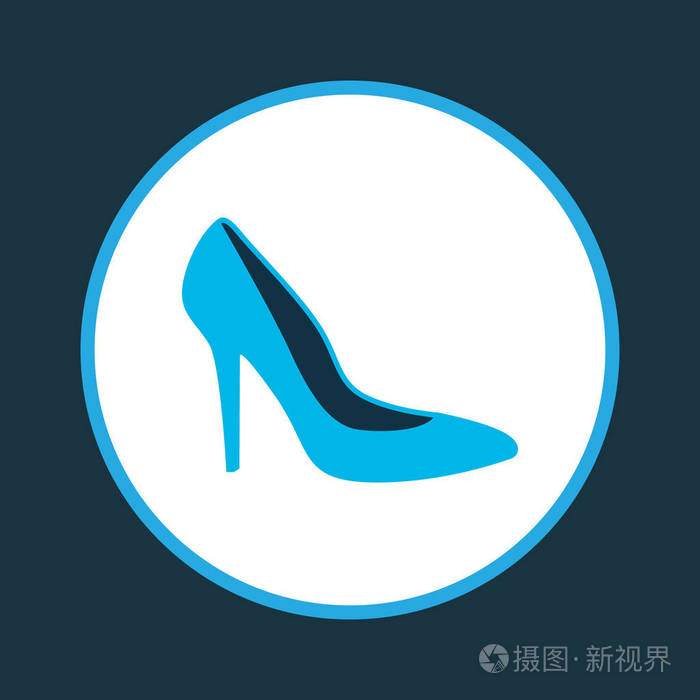鞋跟图标彩色符号时尚风格的优质隔离细高跟鞋元素