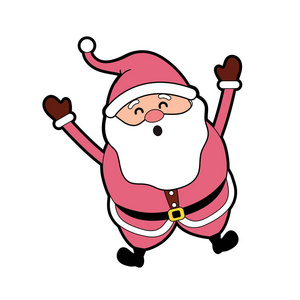 圣诞老人带圣诞套装和胡须矢量插图