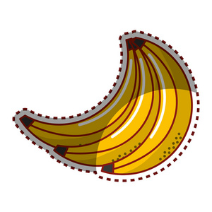 贴纸香蕉水果图标矢量图设计图像