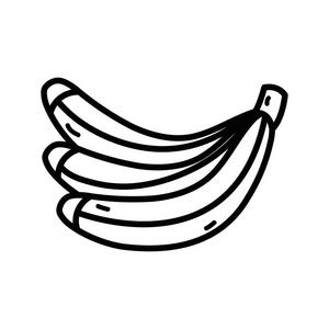 线美味香蕉水果健康生活矢量插图