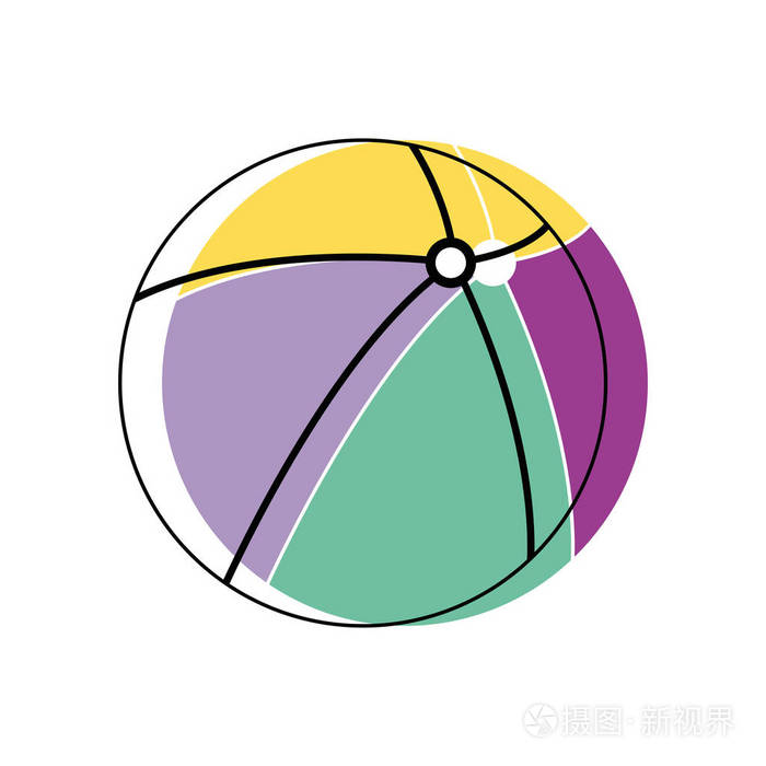 海滩球玩假期矢量插图插画-正版商用图片17qdlf-摄图新视界