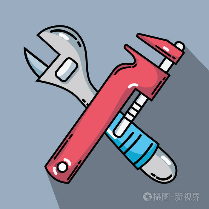 修理设备的机械工具矢量图