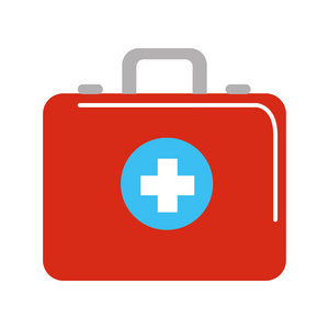 红色急救箱应急矢量插图照片