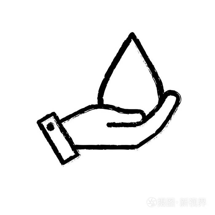 图手与自然水滴环境保护矢量插图插画-正版商用图片17qe3s-摄图新视界