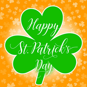 s Day greeting card or poster or web banner template with clover