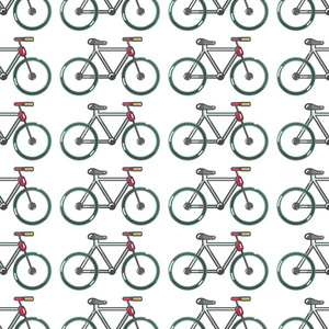 可爱的自行车做运动背景矢量插图设计
