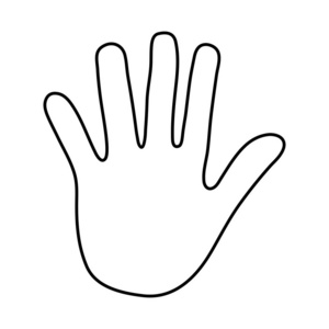 线人手与手指和数字矢量插图