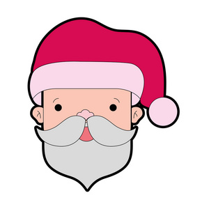 圣诞老人头像庆祝圣诞矢量插图