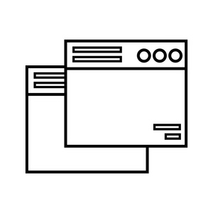 线技术窗口元素和网站文档矢量图