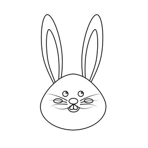 漂亮的脸，快乐的兔子动物装饰插图