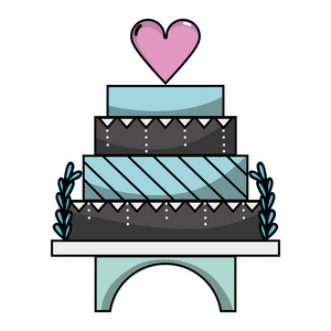 美味和甜蜜的蛋糕庆祝设计矢量插图
