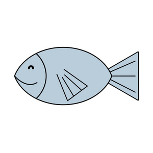 新鲜鱼类动物准备餐矢量插图