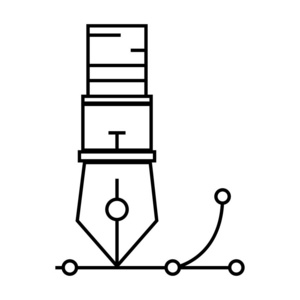 线笔对象设计工具，书写矢量插图