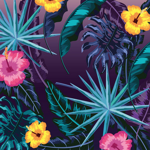 植物的天然花卉，背景矢量插图