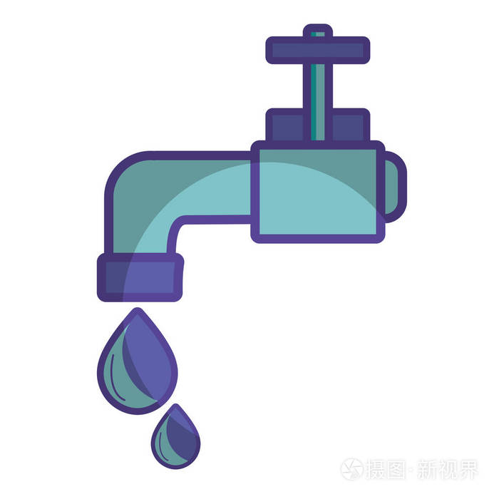 水龙头带滴水到生态保护矢量图插画-正版商用图片17qmdo-摄图新视界