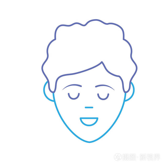 线条化身人脸,发型设计矢量插图插画-正版商用图片17qmvu-摄图新视界