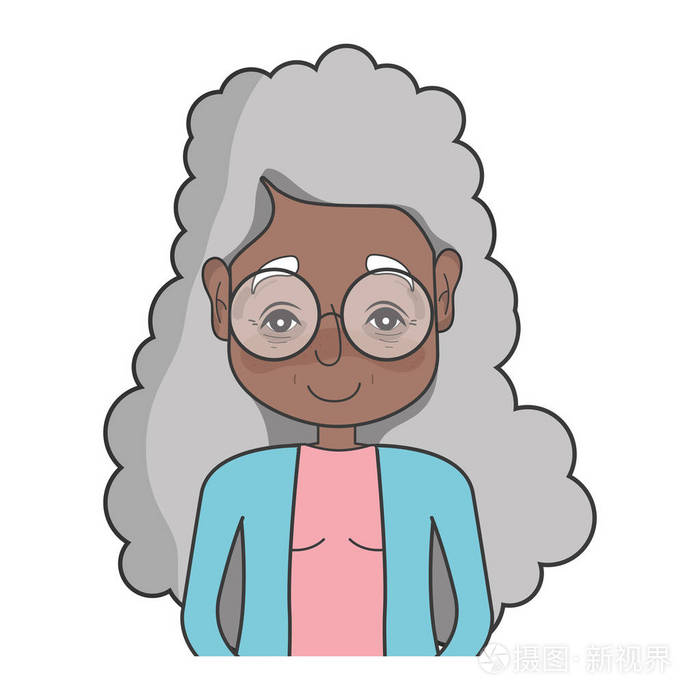 有发型和休闲服装的老妇人