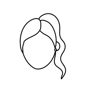 线社会化身女性发型设计矢量插图