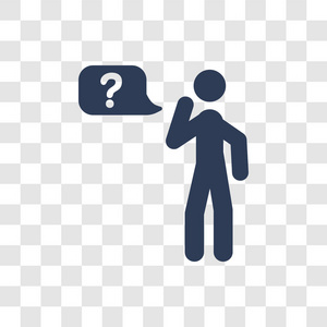 时尚提问标志概念透明背景从活动和爱好收集照片