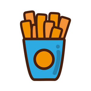 炸薯条快餐图标插图