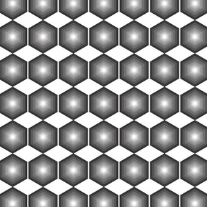 黑白六边形几何图案背景矢量图