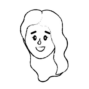 图形化身女头发型设计矢量插图图片
