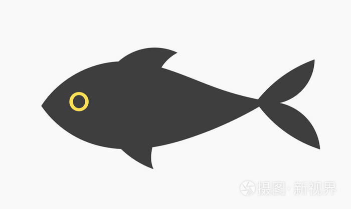 黑鱼图标. 矢量图.