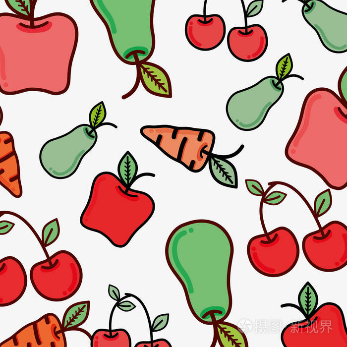图形蔬菜水果背景图标矢量插图