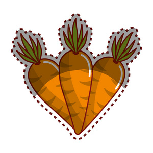 图示胡萝卜蔬菜图标图像矢量插图设计
