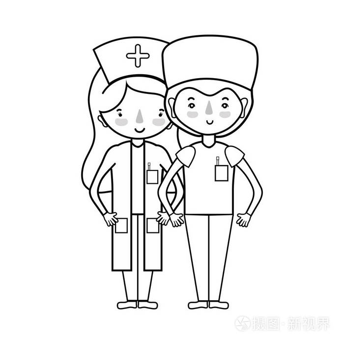 线医生和护士帮助人们矢量插图插画-正版商用图片17qqjx-摄图新视界