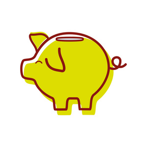 猪图标省钱货币矢量图