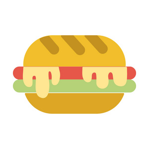 美味汉堡不健康快餐矢量图