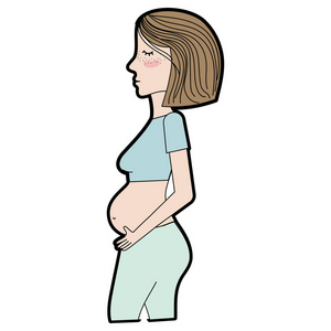 妇女怀孕和健康生活方式矢量说明