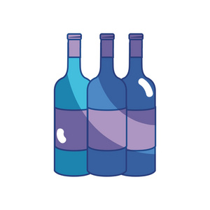 美味酒瓶饮料图标插图设计