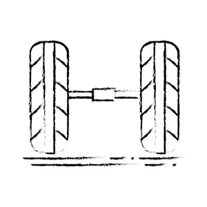 图形可爱轮胎汽车风格设计插图