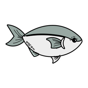 美味海鲜鱼，天然营养矢量插图