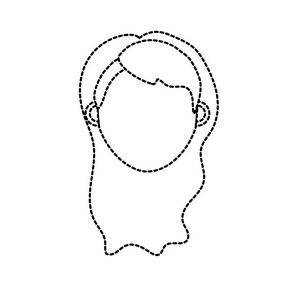 虚线形状女性头部，发型设计矢量图