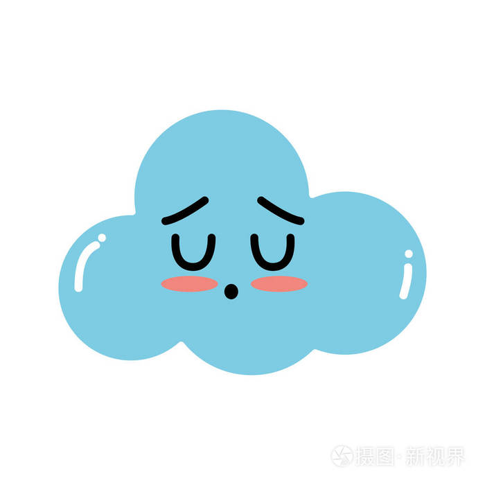 可爱的温柔云天气矢量图