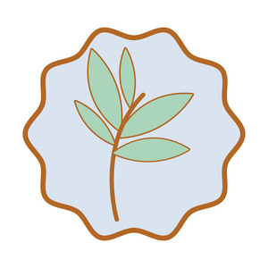 符号植物叶片图标图像矢量插图设计