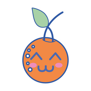 可爱的快乐橙色水果矢量插图