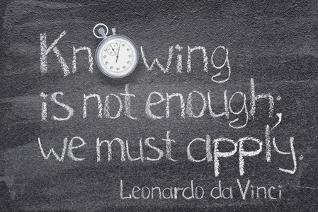  we must apply  ancient Italian artist Leonardo da Vinci quote 