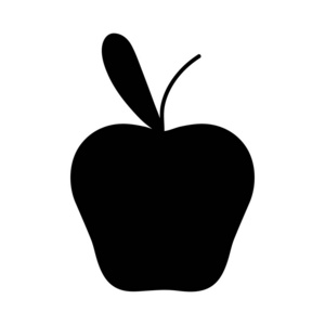 轮廓，美味的苹果水果，蛋白质营养矢量插图