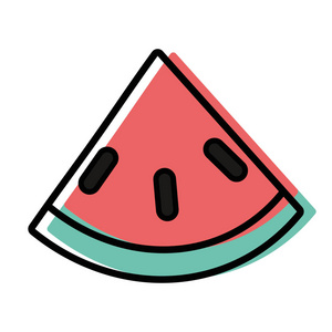 美味的西瓜果实，蛋白质营养矢量插图
