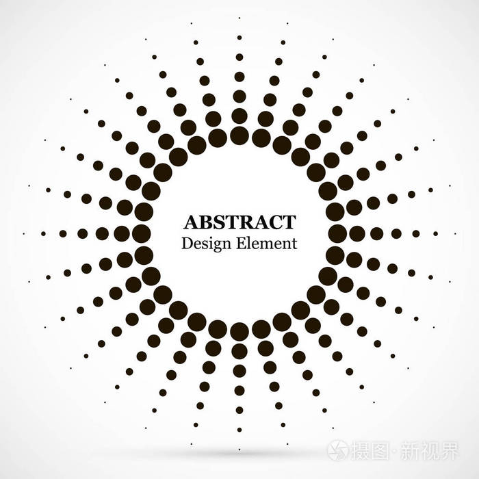 圆形分布半色调效应矢量模式圆圈点隔离在白色背景上边界标志图标为您