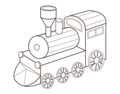 可爱的玩具火车矢量插图