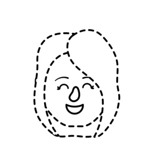 虚线形状化身女头发型设计矢量插图